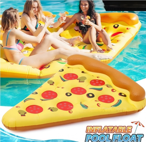 Gommone Gonfiabile Gigante a Forma di Pizza per Adulti, Materassino Galleggiante da Spiaggia 120x155x20cm, Giocattolo Estivo per Feste in Piscina - Product Image 4