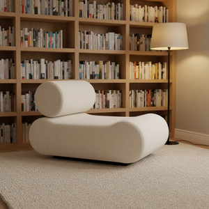 Canapé paresseux sans accoudoirs en laine d'agneau, style nordique <span class=keywords><strong>moderne</strong></span>, pour suite d'hôtel de style nordique, salon de <span class=keywords><strong>chalet</strong></span> de station de ski et véranda de villa scandinave - Product Image 2