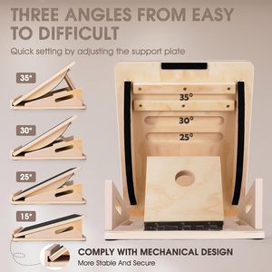 Tabla de Equilibrio de Madera 30x40cm con Superficie Antideslizante para Gimnasio en Casa, Entrenamiento Físico y Rehabilitación - Product Image 5