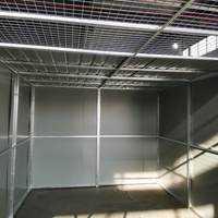 5M (L) X 2,5M (B) X 2M (H) Gegalvaniseerde hondenkennel met grijs waterdicht afdak hondenverblijf