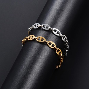 Bracelet rond en acier inoxydable de 6 mm de large, chaîne en forme de grain de café, bracelet pour femmes, accessoires de bijoux - Product Image 3