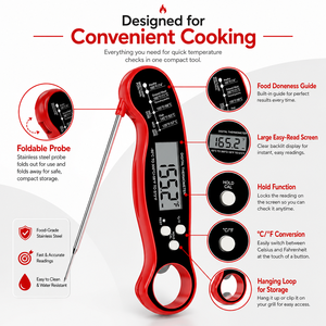 IPX6 Waterproof Digital <strong>Thermometer</strong> Digital LCD Instant Read Kitchen <strong>Food</strong> BBQ Meat Cooking <strong>Thermometer</strong> <strong>Food</strong> <strong>Thermometer</strong> - Product Image 5