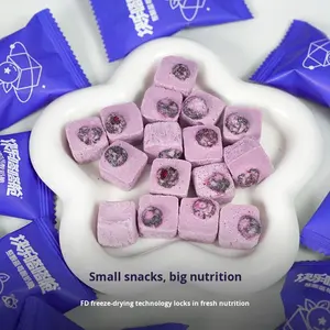 Zhongbao 동결 건조 과일 간식 신선한 FD 블루 베리 칩 달콤한 노란색 복숭아 조각 망고 대량 건조 30g - Product Image 1