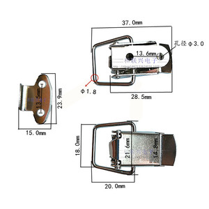 Metal Bag Buckle 37.0mm x 28.5mm Adjustable Luggage Clamp <b>Locking</b> Mechanism For <b>Box</b> And Cooler Closure - Product Image 1