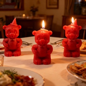 Resin Bear Blowing <b>Candle</b> <b>Mold</b> For Baking Cake Decoration Animal Shape Silicone <b>Mold</b> Party Use - Product Image 2