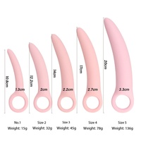 Weiches 5-teiliges Silikon-Vaginaldilatator-Set mit roter Modellnummer Vaginismus Analsex-Spielzeug für Vagina Linderung von schmerzhaftem Sex