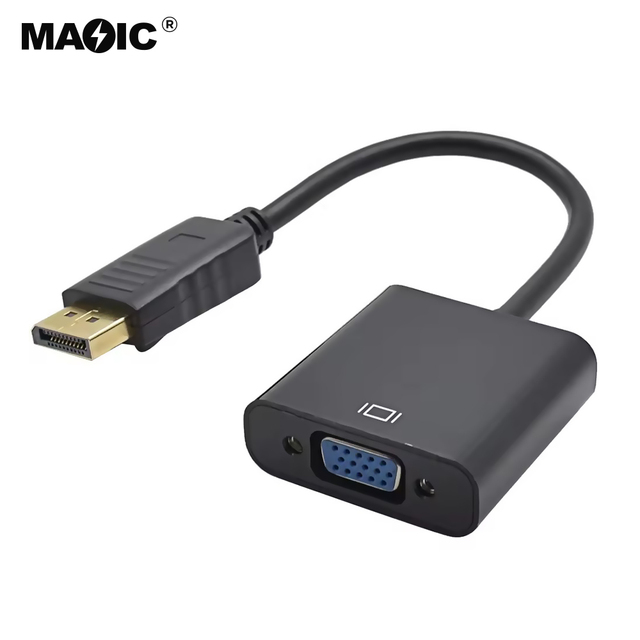 Magelei OEM DP to VGA Adapter Cable 1080P DisplayPort Male to VGA Female Converter Adapter for Projector DTV TV HDVD Laptop
