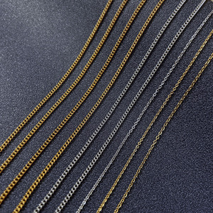 Collier chaîne gourmette en acier inoxydable plaqué or 18 carats PVD de 1,5 à 4,5 mm avec fermoir mousqueton |   Chaîne de bijoux sans ternissement et hypoallergénique - Product Image 4