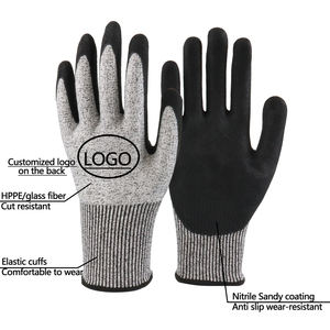 SONICE CE ANSI HPPE Anti Cut 5 Gants de sécurité Nitrile/PU/<span class=keywords><strong>Latex</strong></span> Verre Enduit Jardin Gants de protection résistants aux coupures - Product Image 3