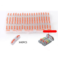 Boîte d'assortiment PCT212 Série Clear Box Packing 32A 400V, connecteur de fil électrique à connexion rapide sans vis à 2 voies