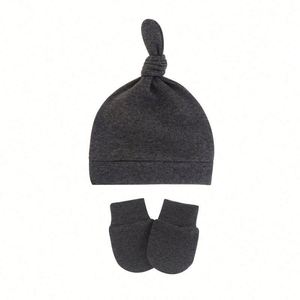 Bonnet Turban Noué et Mitaines Rayées 100% Coton pour Nouveau-né, Bébé, Tout-petit Garçons et Filles – Cadeau Promotionnel - Product Image 4