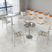 Table à manger carrée en métal moderne, portable et durable, prix d'usine, pour appartement, hôtel, salon, bistrot, restaurant - Prête à l'emploi