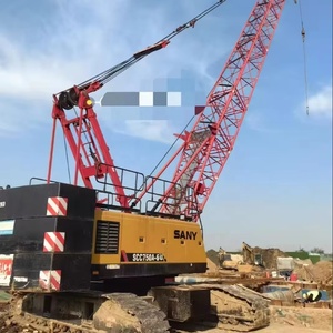 Grúa sobre orugas SANY de 75 toneladas usada, modelo SCC750A-6, con longitud máxima de pluma de 57 m, motor de bomba, rendimiento de elevación pesada confiable. 0086 18117060100 - Product Image 1