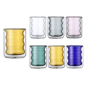 Pot en verre transparent à double paroi coloré, écologique, personnalisé, 200 ml, en gros, pour la fabrication de bougies - Product Image 1