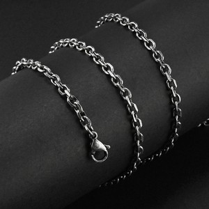 Collier chaîne biseautée en acier inoxydable, ton argent antique, bijou unisexe, accessoire cadeau - Product Image 1