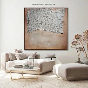 Peinture abstraite Wabi Sabi personnalisée, œuvre d'art contemporaine, texture 3D faite à la main, peinture acrylique à l'huile sur toile grand format pour la maison - Product Image 3