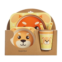 5 pcs Fach Angepasst Kinder Melamin Cartoon Runde Restaurant Teller und Tassen Geschirr Set Kunststoff Esstisch Ware