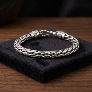 สร้อยข้อมือเงินแท้ 925 แบบโซ่ สไตล์คลาสสิก สำหรับทุกเพศ ใส่ได้ทุกวัน - Product Image 1
