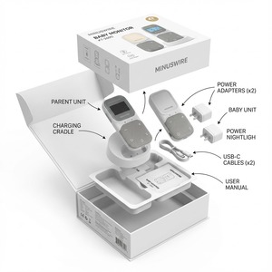 Fabricante OEM ODM, Monitor de Audio para Bebés al por Mayor, Recargable, Batería de 1000 mAh, Luz Nocturna, Walkie Talkie para el Cuidado del Bebé - Product Image 2