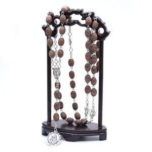 일곱 슬픔 <span class=keywords><strong>Chaplet</strong></span> 묵주 타원형 나무 구슬 Rosaries 성모 마리아 묵주 센터 천주교 선물 종교 - Product Image 6