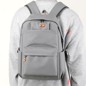 Factory Customized Logo Unisex Waterproof Anti-Theft Nylon Laptop <b>Backpack</b> Zipper Arcuate Shoulder <b>Strap</b> USB Charging Port - Product Image 6