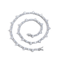 Collier tennis de luxe en laiton et zircon CZ en forme de cœur pour hommes et femmes, bijoux fins hip-hop