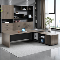 LR-BD-007 Mobilier de bureau de luxe moderne Bureau de direction en bois durable Bureau de patron de haute qualité pour le bureau du directeur et du PDG