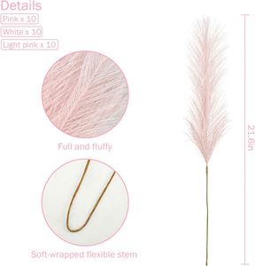 Oferta Especial: Decoración para el Hogar y Bodas, Hierba de Pampas Artificial Grande, Flor de Pluma Estilo Boho, Rama de Caña Grande para Fiestas en Casa - Product Image 4