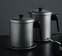 Passoire à huile de cuisson en maille métallique, récipient de stockage de Pot de filtre à huile de cuisine en acier inoxydable