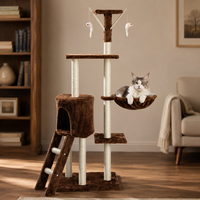 Arbre à chat multi-niveaux haut de gamme, écologique et durable, avec condo, hamac et poteaux à gratter en sisal pour chats d'intérieur |   Carton personnalisé