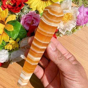 Venta al por mayor de varitas de calcita amarilla de alta calidad, cristal para sanación espiritual, piedra natural para decoración única del hogar y regalos festivos. - Product Image 1