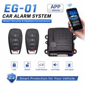 Alarme universelle 12V 4 voies anti-hijacking 370MHZ avec télécommande à code d'apprentissage pour automobile - Product Image 1