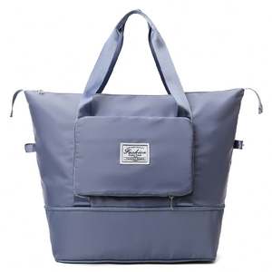 Bolsa de Lona de Nailon al por Mayor con Logotipo Personalizado, Bolsa de Viaje Plegable de Gran Capacidad, Estilo Unisex, Impermeable, para Gimnasio y Deportes, para Mujer - Product Image 1