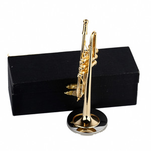 Réplica de Trompeta Miniatura de Latón, Instrumento Musical de Viento, Adorno de Escritorio, Decoración para el Hogar, Regalo para Amantes de la Música - Product Image 3