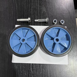 Roulettes en PVC de 5 pouces bleues, résistantes à l'usure, avec roulement à billes, type vis, manuelles, sans frein - Product Image 1