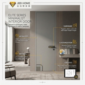 Porte <span class=keywords><strong>en</strong></span> <span class=keywords><strong>bois</strong></span> minimaliste à cadre invisible <span class=keywords><strong>en</strong></span> aluminium, <span class=keywords><strong>bois</strong></span> <span class=keywords><strong>écologique</strong></span>, bord extrêmement fin, porte <span class=keywords><strong>en</strong></span> <span class=keywords><strong>bois</strong></span> pour chambre à coucher - Product Image 3