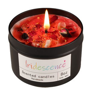 Vela Energética Artesanal de Cera de Coco B-077 en Lata, Aroma a Limón y Naranja Dulce, Buena Aura, Protección de la Salud, Chakra, Magia, Autocuidado - Product Image 3