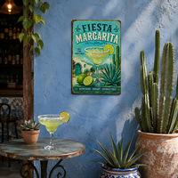 Plaque Métallique Vintage 'Cocktail Havana Mojito' Style Tropical Rustique Rétro pour Décoration Murale de Bar de Plage, Café, Restaurant, Cuisine