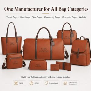 Borsa <span class=keywords><strong>da</strong></span> <span class=keywords><strong>Viaggio</strong></span> YIKU di Lusso in Pelle Vegana Bicolore Grande Capacità per il Weekend, Etichetta Privata per Brand di Influencer, MOQ 100 - Product Image 6