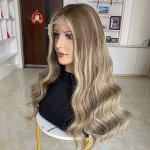 Pelucas Balayage en Oferta WCT5 #   Pelucas Judías Kosher de Cabello Humano Virgen con Nudos Pequeños Decolorados para Chicas Blancas - Product Image 4