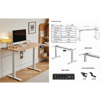 Structure de moteur stable à 3 étapes 2 Design moderne Table debout électrique réglable en hauteur Bon prix Bureau de repos du personnel à domicile