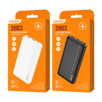 KAKUSIGA 20000mAh Power Bank Avec Voyant Lumineux Affichage Voyage Téléphone Power Banks USB Rapide Portable Chargeur