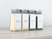 Autocollants en feuille d'or, étiquettes d'épices minimalistes transparentes de qualité supérieure pour les contenants de cuisine et de garde-manger, avec des accents métalliques