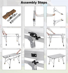 Lichtgewicht Verstelbare Hoogte Draagtas Kampboot Draagbare Opvouwbare Outdoor Koken Picknick Strand Reizen Campingtafel - Product Image 6