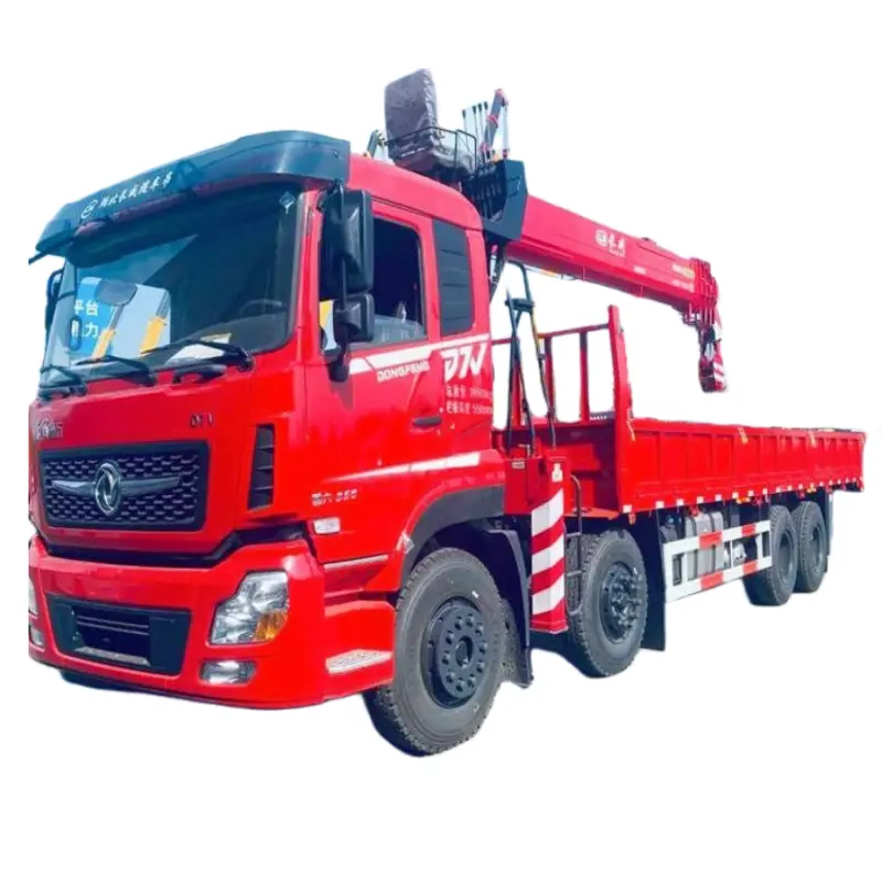 Low price Dongfeng 8x4 22ton telescopic Boom truck crane mounted 40 tons dump truck for sale