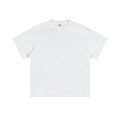 Camiseta blanca de algodón 100% personalizada para hombre, camiseta de gran tamaño, tela de punto lisa en blanco con cuello redondo, transpirable y sostenible - Product Image 2