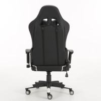 Silla de Computadora Ergonómica con Mecanismo de Mariposa, Silla de Juego Ajustable de Cuero Blanco Estilo Racing, Venta al Por Mayor