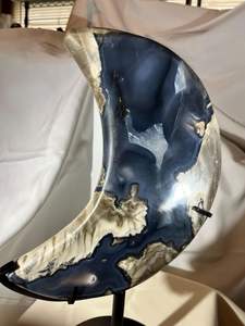 Cristales de Ágata Volcánica al por Mayor, Cristal Lunar Artesanal, Cuarzo Reactivo a los Rayos UV, Tallado de Luna de Forma Irregular para Decoración del Hogar y Regalos - Product Image 6