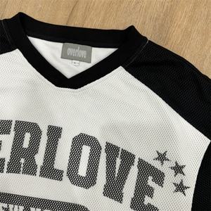 เสื้อยืดแขนยาวผู้ชาย Topshow แบบสั่งทำพิเศษ ทรงหลวม ผ้าตาข่ายผสมผ้าฝ้ายเนื้อเบา ทอแบบวาฟเฟิลสองชั้น - Product Image 4