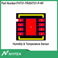 Capteur numérique de température et d'humidité NYFEA FHT31 DFN8 1.6-5.5V +/-0.2 +/-2%RH I2C 2.5ms 0-100%RH -45~+130 Haute précision